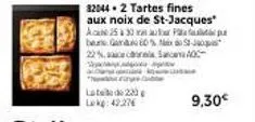 late 220  lak: 42276  320442 tartes fines aux noix de st-jacques a 25 30 ap beurs gama 60% x-22%  sac  9,30€ 