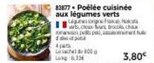 600  83877 Poélée cuisinée aux légumes verts  F  warts, cours, brochaux apps, ment f  3,80€ 