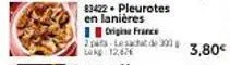 83422. pleurotes en lanières  origine france  2 pats lesacht de 3. lk 12,87  3,80€ 