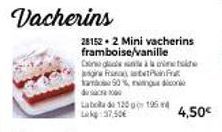 Vacherins  28152 2 Mini vacherins framboise/vanille Orgà  betr  a 50% din  1000  Laba de 120 195 tak 37,50€  4,50€ 