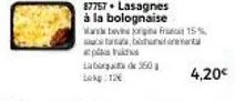 87757. lasagnes  à la bolognaise  wand devine og franc 15% tabutan  p  laboral de 360 lek12 