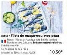 500g-Lakg: 20,60€  84143 Filets de maquereau avec peau France-Fichis an Aurque Nord-Est Mar du d Manche of Mens Catie Prices  5130100  10,30€ 