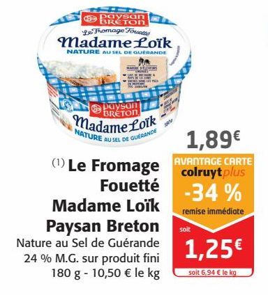 Le Fromage Fouetté Madame Loïk Paysan Breton