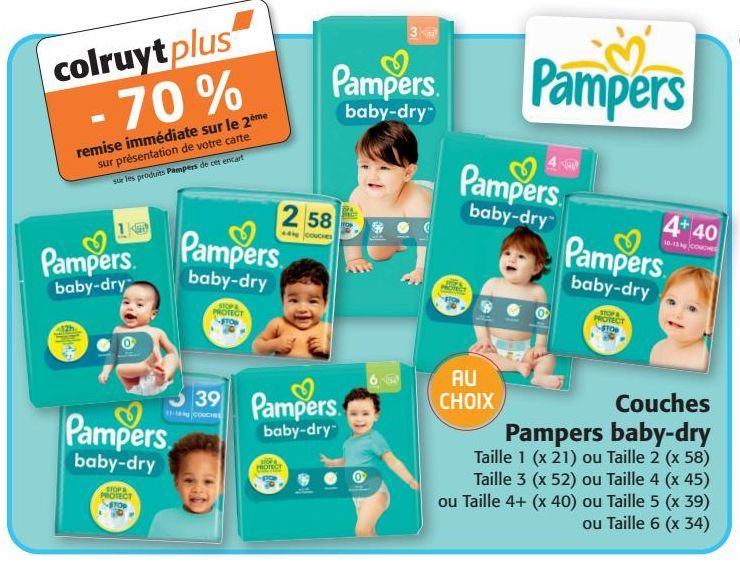 Couches Pampers baby-dry