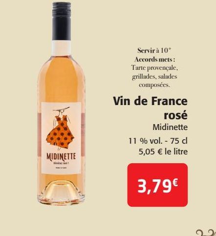 Vin de France rosé Midinette