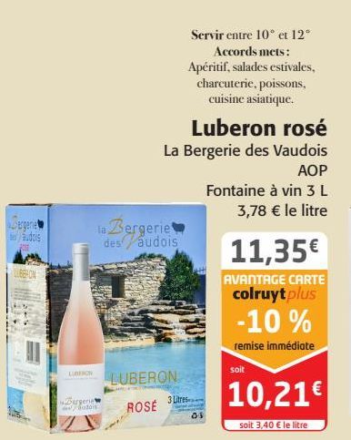 Luberon rosé La Bergerie des Vaudois