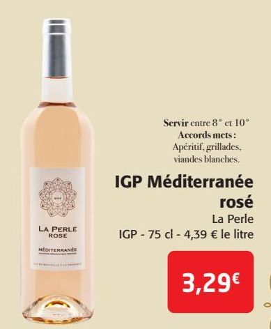 IGP Méditerranée rosé La Perle