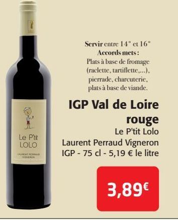 IGP Val de Loire rouge Le P'tit Lolo