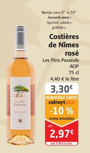Costières de Nîmes rosé Les Pins Parasols