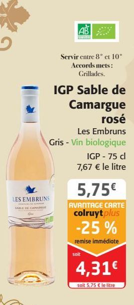 IGP Sable de Camargue rosé Les Embruns