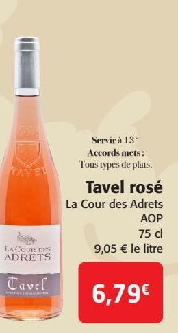 Tavel rosé La Cour des Adrets