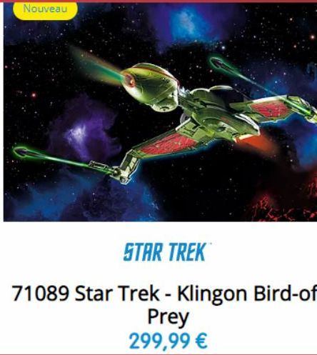Nouveau  STAR TREK  71089 Star Trek - Klingon Bird-of- Prey  299,99 € 