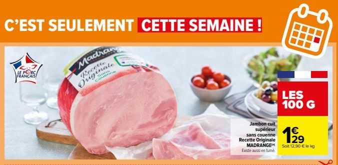 jambon cuit madrange