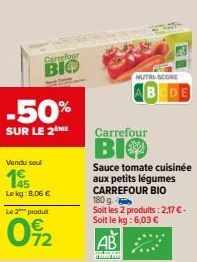 sauce tomate cuisinée Carrefour