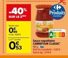 sauce napolitaine carrefour