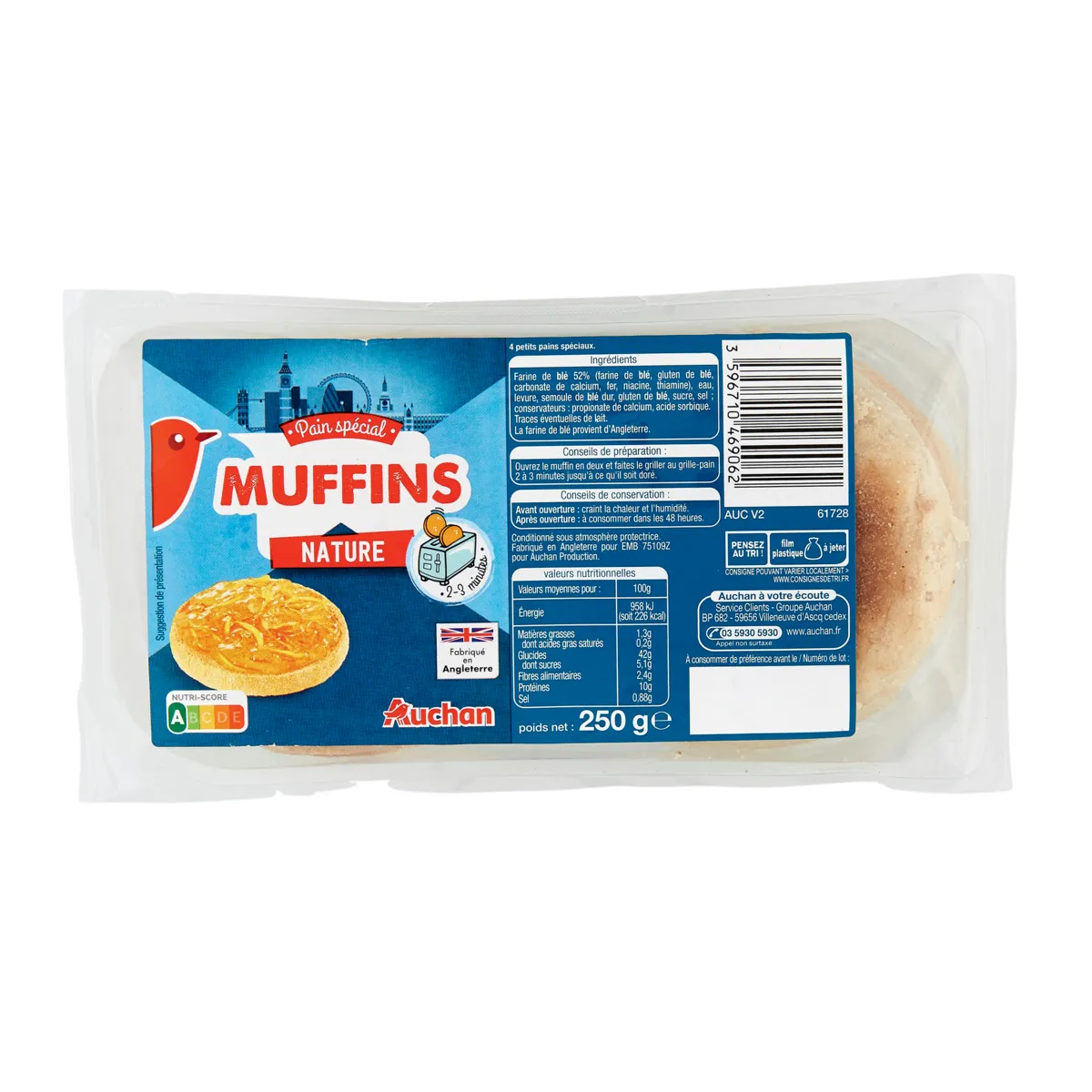 muffins nature auchan