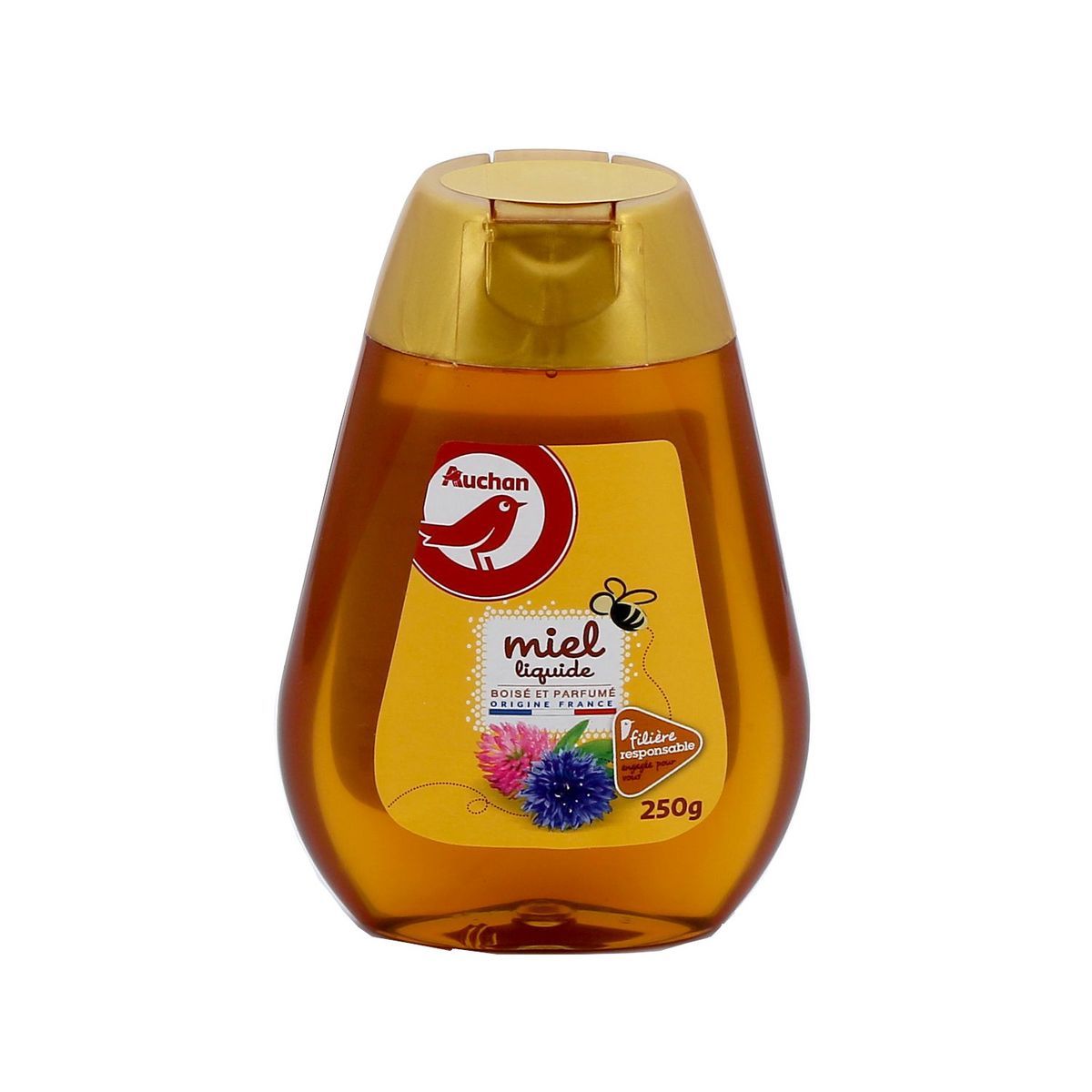 MIEL LIQUIDE SQUEEZER FILIÈRE AUCHAN " CULTIVONS LE BON "