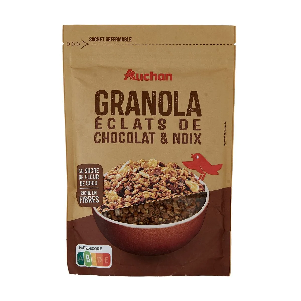 granola eclats de chocolat & noix auchan