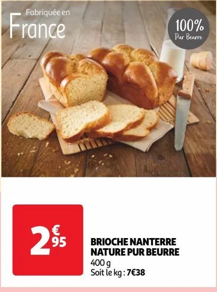 brioche nanterre nature pur beurre