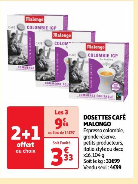 DOSETTES CAFÉ MALONGO