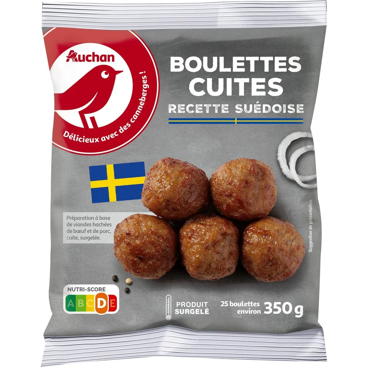 boulettes de viande a la suédoise surgelées auchan