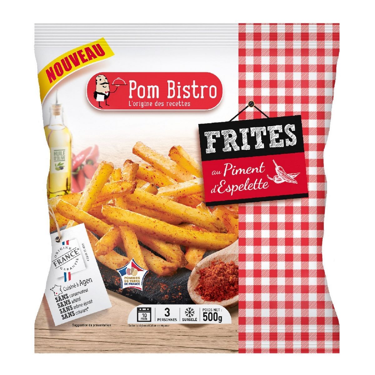 FRITES AU PIMENT D'ESPELETTE SURGELÉES POM BISTRO