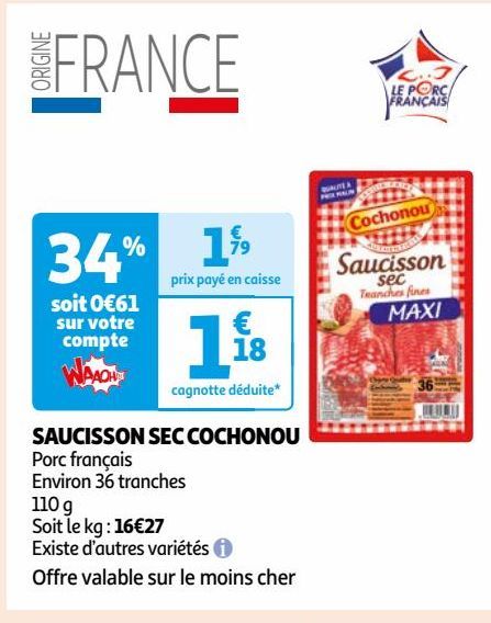 SAUCISSON SEC COCHONOU