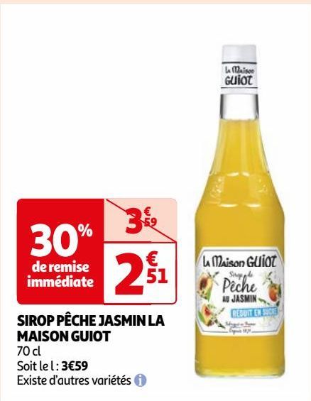 SIROP PÊCHE JASMIN LA MAISON GUIOT