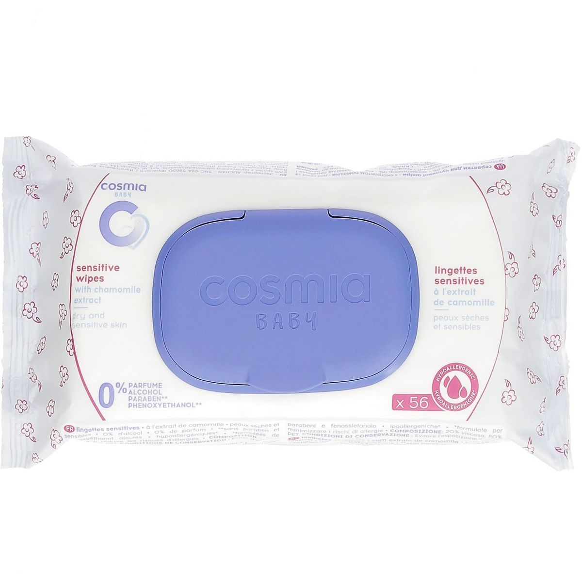 LINGETTES SENSITIVE EXTRAIT DE CAMOMILLE COSMIA BABY