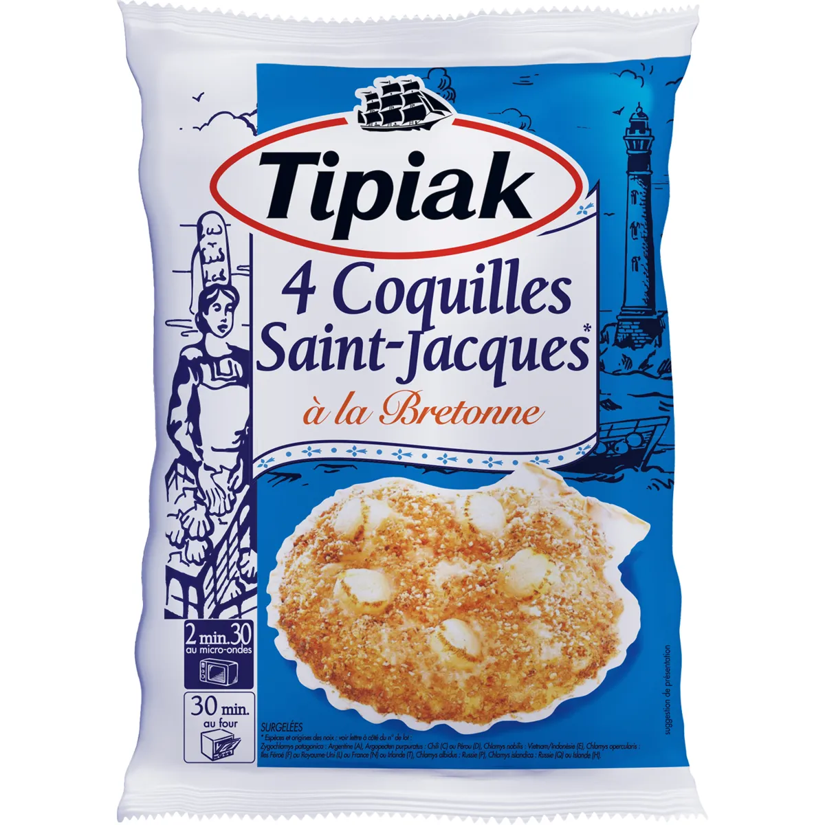 coquilles saint-jacques à la bretonne surgelées tipiak