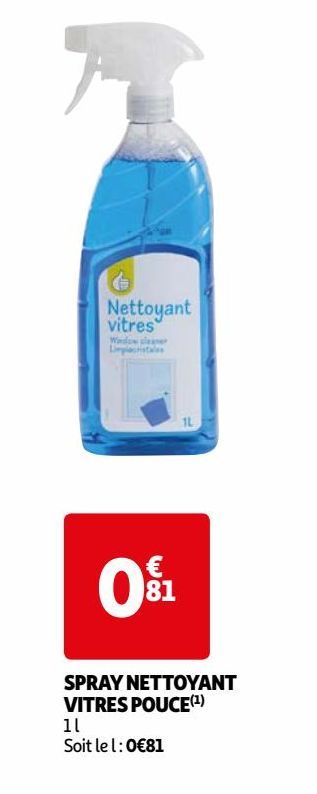 SPRAY NETTOYANT VITRES POUCE