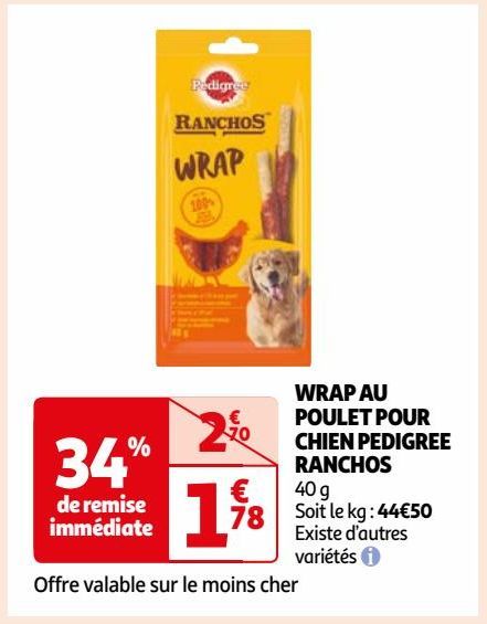 WRAP AU POULET POUR CHIEN PEDIGREE RANCHOS