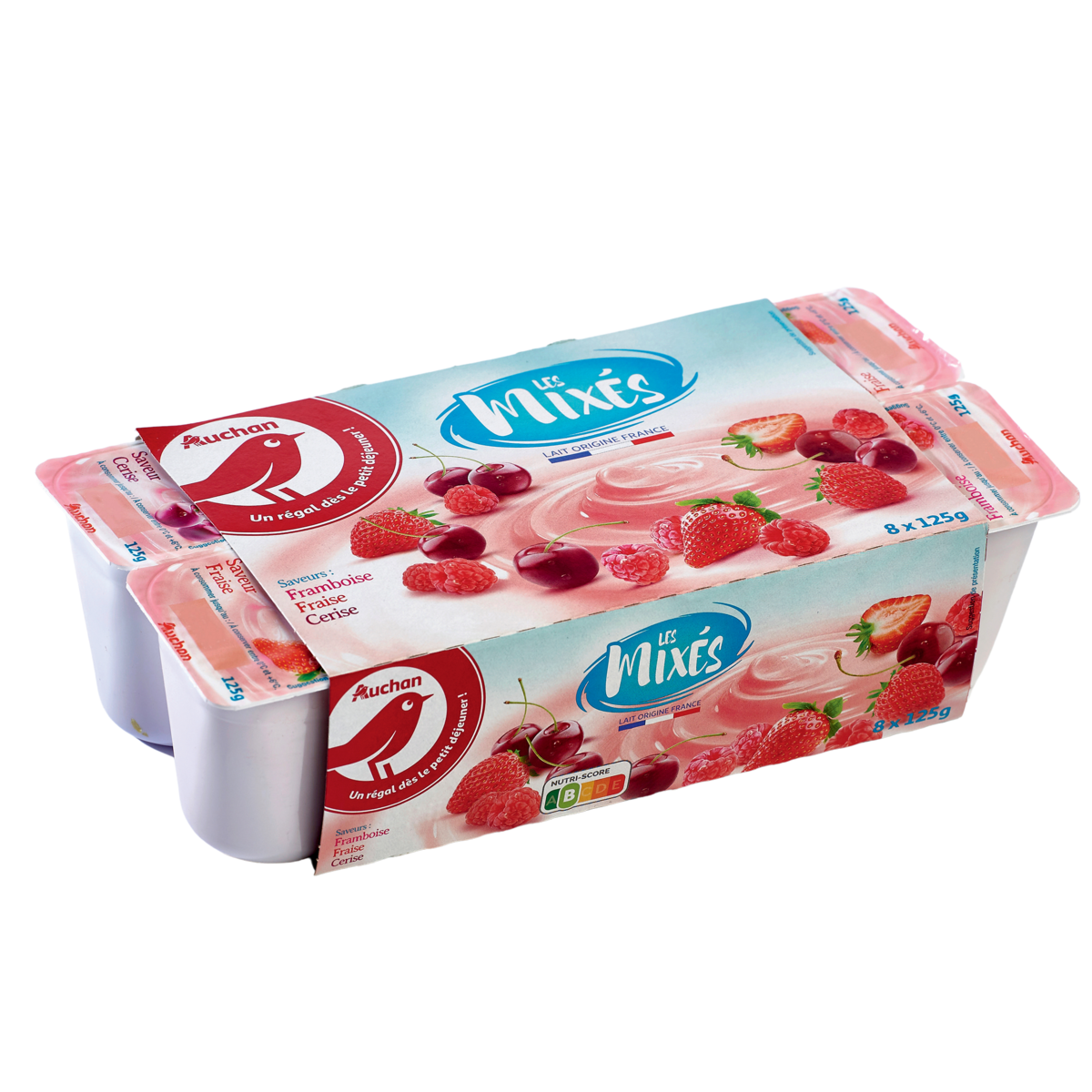 YAOURTS "LES MIXÉS" FRUITS ROUGES AUCHAN