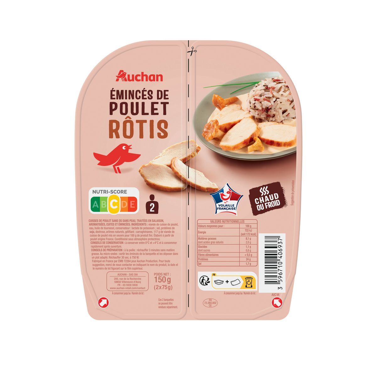 ÉMINCÉS DE POULET RÔTI AUCHAN