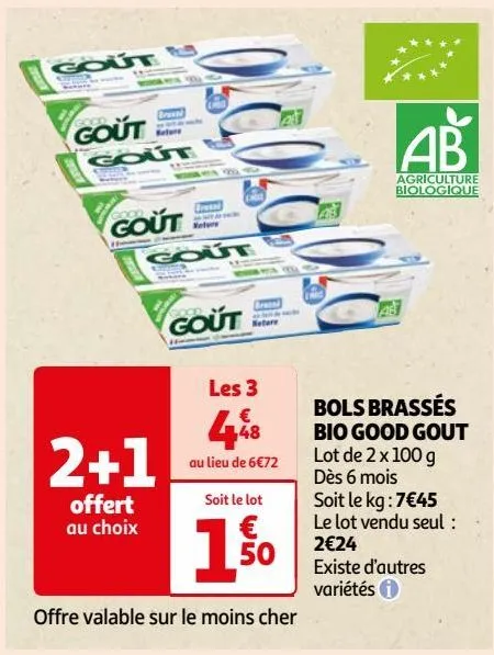 bols brassés bio good gout