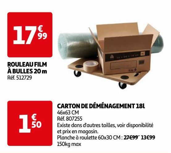  CARTON DE DÉMÉNAGEMENT 18l