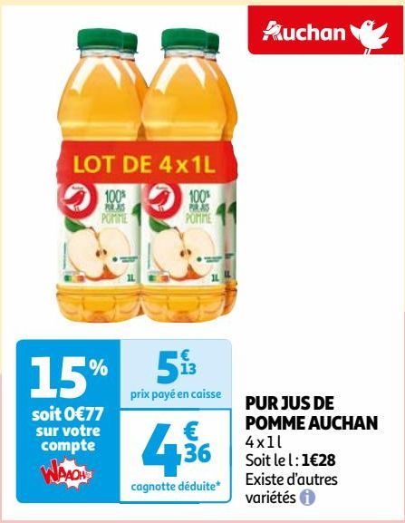 PUR JUS DE POMME AUCHAN