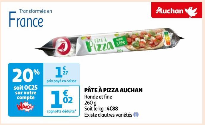 PÂTE À PIZZA AUCHAN