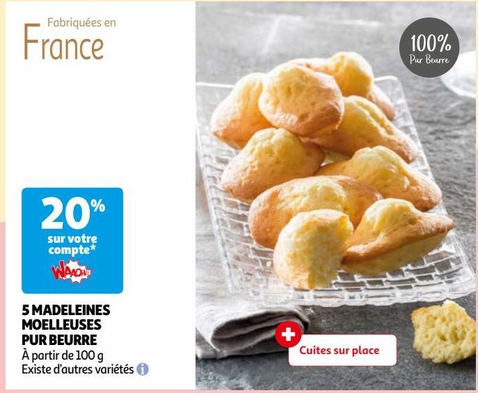 5 MADELEINES MOELLEUSES PUR BEURRE