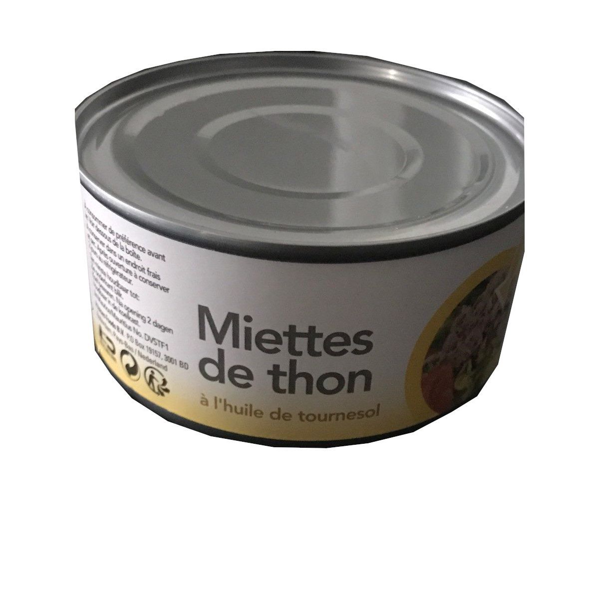 MIETTES DE THON A L'HUILE DE TOURNESOL