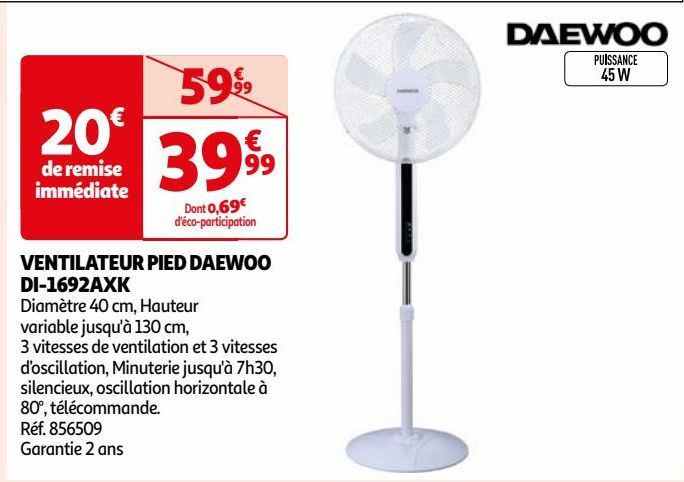  VENTILATEUR PIED DAEWOO DI-1692AXK