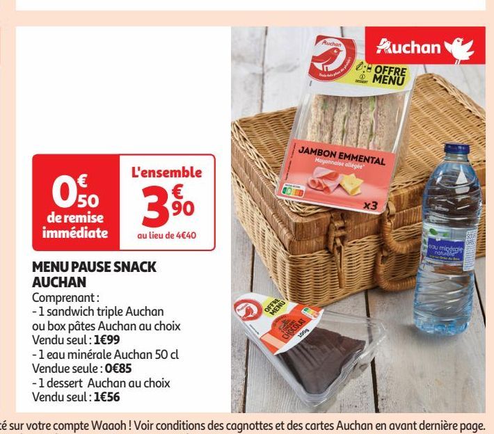 MENU PAUSE SNACK AUCHAN