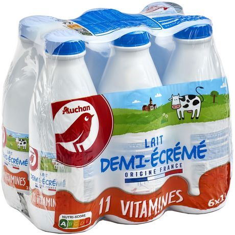 lait demi-écrémé Auchan