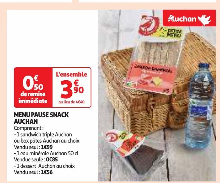 MENU PAUSE SNACK AUCHAN