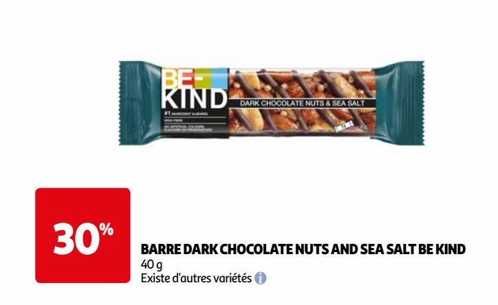  BARRE DARK CHOCOLATE NUTS AND SEA SALT BE KIND