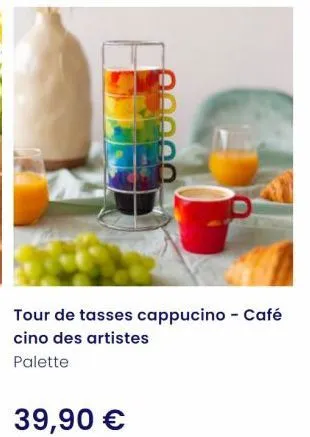 tour de tasses cappucino - café cino des artistes  palette  39,90 € 