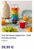 Tour de tasses cappucino - Café cino des artistes  Palette  39,90 €  offre sur Pylones