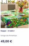 ITT  Nappe - A table !  Songe de Printemps  49,00 €   offre sur Pylones