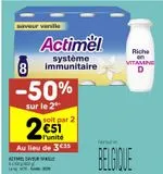 Actimel saveur vanille offre à 3,35€ sur Leader Price