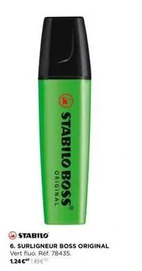 stabilo boss  original  stabilo  6. surligneur boss original vert fluo. réf. 78435.  1.24 € 149€ 